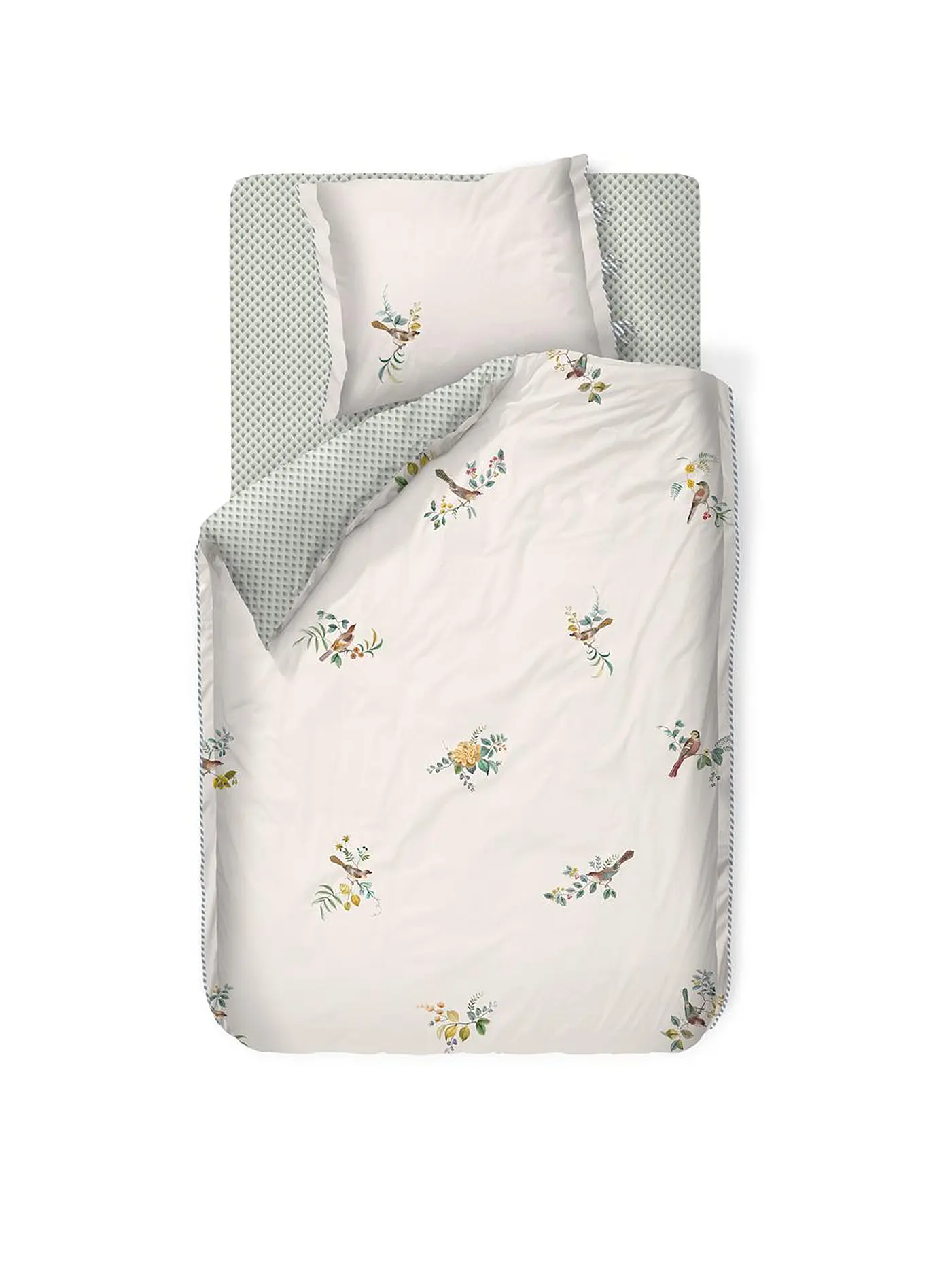 PIP STUDIO | Perkal Bettwäsche LITTLE BIRDS 70x90cm / 140x200cm White | 